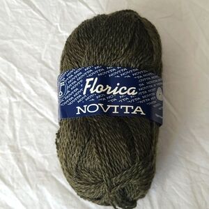Novita yarn- Florica.  100% wool-superwash.  Colour- heathered green.